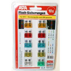 Sikringssort. Flatstift - 10 stk Assortert - Blisterpakke